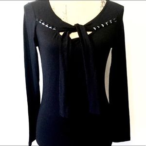 NWOT IKILER Germane Black Long Sleeve Top M